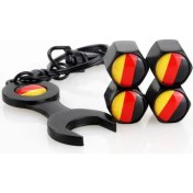 Resim Xiyu Shop Siyah Stil 4 Adet Almanya Bayrağı Logosu Tekerlek Vana Kaynaklanıyor Bmw X1 X3 X5 Için Kapaklar ve Anahtar Dekorasyon 1 Serisi 3 Serisi 5 Serisi 7 Serisi M Serisi (Yurt Dışından) 