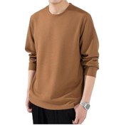 Resim Erkekler Sonbahar Bahar Üst Düz Renk Yuvarlak Yaka Uzun Kollu Gevşek Kalın Yumuşak Kazak Rahat Orta Uzunlukta Basit Stil Elastik Erkek Kazak Camel 