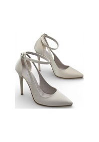 Resim Ispartalılar 802 Bilekten Bağlamalı Kadın Topuklu Ayakkabı 9,5 Cm Kadeh Topuk Abiye Düğün Nişan Ayakkabısı Bej 