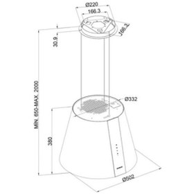 Resim Silverline 4386 Pure Plus Ada Tipi 60 CM Davlumbaz 