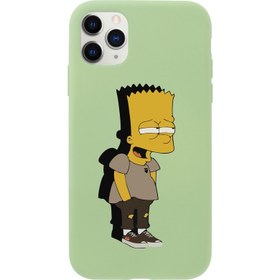 Resim iPhone 11 Pro Max Simpson Tasarımlı Beyaz Telefon Kılıfı 