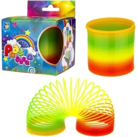 Resim Renkli Yaylı Oyuncak, Eğlenceli Çocuk Oyuncağı, Renkli Spiral 