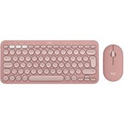 Resim Logitech 920-012247 Pebble 2 Combo Çoklu Sessiz Kablosuz Türkçe Q Pembe Klavye ve Mouse Seti 