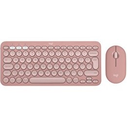 Resim Logitech 920-012247 Pebble 2 Combo Çoklu Sessiz Kablosuz Türkçe Q Pembe Klavye ve Mouse Seti 