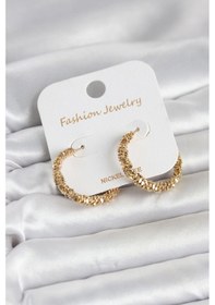 Resim Mey İthalat Gold Renk Pirinç Tırtık Model Kadın Küpe altın 