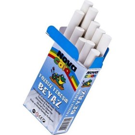 Resim Nova Color Tozsuz Beyaz Tebeşir 10 Lu Paket 
