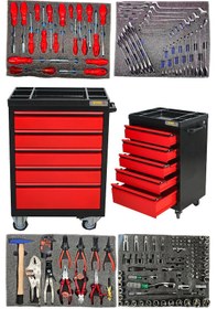 Resim Staxx Xl 5 Çekmeceli İçi Dolu Alet Dolabı Seti 185 Parça Atölye S 