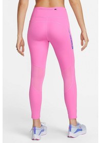 Resim Nike Dri Fit Fast Mid Rise 7/8 Leggings Tight Kadın 3 Cepli Spor Tayt Pembe Pembe 