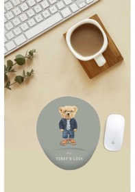 Resim Tarz Teddy Desenli Bilek Destekli Mouse Pad Mousepad 