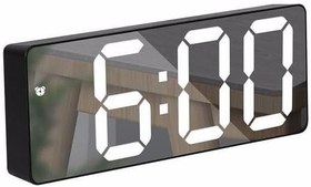 Resim Kenly LED Dijital Saat Sesle Aktifleşen, Sıcaklık Göstergeli, Gece Modlu Modern Masa Alarm Saati 