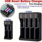 Resim 3.7V USB Akıllı Pil Şarj Cihazı 18650 Şarj Cihazı Lii-PD4 USB Bağımsız Şarj Elektronik 16340 14500 26650 Pil Şarj Cihazı Li-ion Şarj Edilebilir Pil Şarj Cihazı 4 Yuva 2 Yuva Güç Bankası 