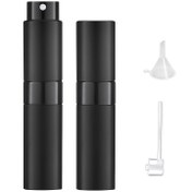 Resim 2 adet 8Ml/0.27Oz Seyahat Parfüm Sprey Şişesi, Alüminyum Twist Sprey Şişesi, Seyahat Yeniden Doldurulabilir Parfüm Şişesi, Taşınabilir Push Cam Sprey Şişesi, Boş Kolonya Dağıtıcısı, Taşınabilir Spreyleyici, Seyahat, Spreylemesi Kolay, Ücretsiz 1 Huni + 1 Dağıtıcı 