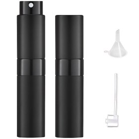 Resim 2 adet 8Ml/0.27Oz Seyahat Parfüm Sprey Şişesi, Alüminyum Twist Sprey Şişesi, Seyahat Yeniden Doldurulabilir Parfüm Şişesi, Taşınabilir Push Cam Sprey Şişesi, Boş Kolonya Dağıtıcısı, Taşınabilir Spreyleyici, Seyahat, Spreylemesi Kolay, Ücretsiz 1 Huni + 1 Dağıtıcı 