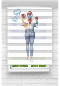 Resim Perdecizade Enxboy Kadın Dijital Baskılı Zebra Perde-cocuk Odası-stor Perde Renkli 