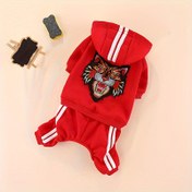 Resim Teddy köpek kıyafetleri polar sweatshirt evcil hayvan kıyafetleri sonbahar ve kış elbisesi VIP ayı pomeranian yavru dört ayaklı kaplan kıyafetleri 