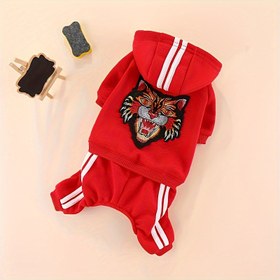 Resim Teddy köpek kıyafetleri polar sweatshirt evcil hayvan kıyafetleri sonbahar ve kış elbisesi VIP ayı pomeranian yavru dört ayaklı kaplan kıyafetleri 