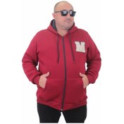 Resim Mocgrande Büyük Beden Fermuarlı Sweat M 23217 Bordo-Bordo 