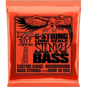 Resim Ernie Ball 2838 Slinky Nickel Round Wound 6-String Bas Gitar Teli (32-130) 
