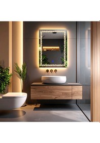 Resim Gleamira Vertical Günışığı Lazer Kumlamalı Lavabo & Banyo Aynası Dokunmatik Sensörlü 90x65 