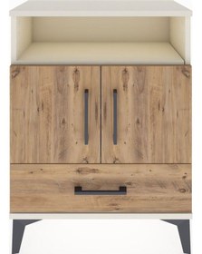 Resim Arges Komodin 2 Raflı 2 Kapaklı 60x30x80 Aytaşı-çam Aytaşı 