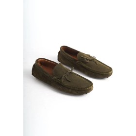 Resim Mubiano Summer Mubiano Hakiki Deri Erkek Süet Haki Bağcık Detay Loafer -MSSR1273-HK 