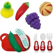 Resim Birlik Oyuncak Poşette Meyve ve Sebze Kesme Seti 14 Parça 