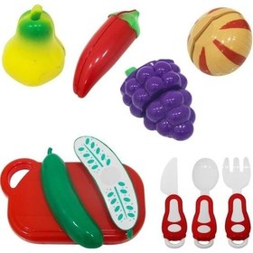 Resim Birlik Oyuncak Poşette Meyve ve Sebze Kesme Seti 14 Parça 