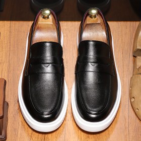 Resim Erkek Casual Moda Oxfords - Minimalist Düz Renk Tüm Mevsim Sürtünme Üstü Ayakkabı PU Üst ve Astar, Kauçuk Taban ile Hiking, Açık Hava ve Günlük Giyim, Alçak Üst ile Yuvarlak Parmak 