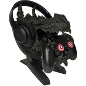 Resim Kulaklık Standı-Kol Tutucu Joystick-Özel Tasarım (Xbox ve Playstation) Game Of Thrones Dragon Head 