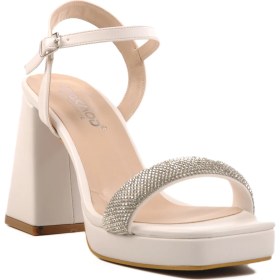 Resim Ayakmod Beyaz Platform Topuk Kadın Topuklu Ayakkabı 336535 Z 