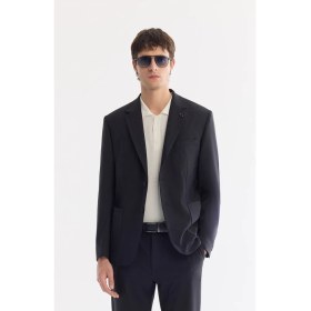 Resim AVVA Erkek Mono Yaka Kapaklı Cep Çift Yırtmaç Astarsız Lıghtweıght Comfort Slim Fit Ceket A61Y4009 