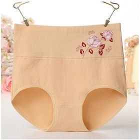 Resim Koyu Pembe Kadın Karın Sıkılaştırıcı İç Giyim İçin Baskılı Yüksek Belli İç Giyim Doğum Sonrası Nefes Alabilen ve Rahat Külotlar Koyu Pembe 