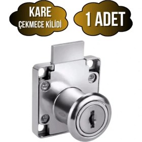 Resim Kare Çekmece Kilidi Anahtarlı Dolap Mobilya Kilidi(Kare) 