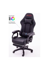 Resim Sports Aurora Oyuncu Koltuğu Rgb Işıklı Masaj Özellikli Baldır Dayama Gaming Chair Full Siyah Siyah 
