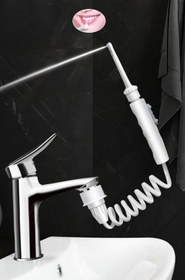 Resim 4 Başlıklı Askılıklı Ağız Duşu Evrensel Musluk Uyumlu 3 Kademe Pil Şarj Hazne Derdi Yok 