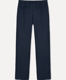 Resim Mudo Erkek Lacivert Straight Fit Keten Pantolon 