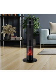 Resim Voltomat Akıllı Kule Tipi Dijital Ekranlı Seramik Fanlı Isıtıcı 2000W Siyah 