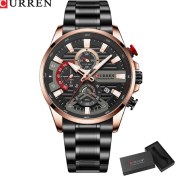 Resim Hanyang Kara Kutu Curren Spor Rahat Kuvars Saatı Chronograph ile Moda Paslanmaz Çelik Erkek Saati Otomatik Tarih Saat Erkek (Yurt Dışından) 