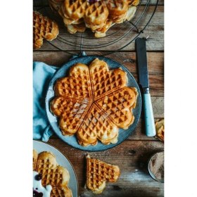 Resim Omake Kare Waffle Makinesi Kalp Çiçek Ø190 