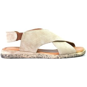 Resim Beety 23BY169.706 Hakiki Deri Nubuk Bej Kadın Sandalet Bej 