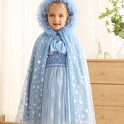 Resim Kızlar için Zarif Yıldızlı Gökyüzü Baskılı Kapüşonlu Pelerin Ceket - Rahat Kesim Tüm Mevsim Dış Giyim, Bahar Kış Sonbahar için Yumuşak Esnek Kumaş, Prenses Tarzı Rahat Giyim, Kız Prenses Giysileri, Mevsimlik Çocuk Giyimleri, Şirin Tasarım, Rahat Çocuk Giyimleri, Çocuk Modası, Dayanıklı Çocuk Giyimleri, Çocuk Modası 