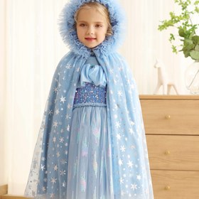 Resim Kızlar için Zarif Yıldızlı Gökyüzü Baskılı Kapüşonlu Pelerin Ceket - Rahat Kesim Tüm Mevsim Dış Giyim, Bahar Kış Sonbahar için Yumuşak Esnek Kumaş, Prenses Tarzı Rahat Giyim, Kız Prenses Giysileri, Mevsimlik Çocuk Giyimleri, Şirin Tasarım, Rahat Çocuk Giyimleri, Çocuk Modası, Dayanıklı Çocuk Giyimleri, Çocuk Modası 