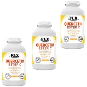 Resim Kuersetin Ester C Resveratrol Bromelain Vitamin D Magnezyum Aserola 180 Tablet X 3 Kutu 