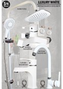 Resim Beyaz Banyo Lavabo Mutfak Bataryası Ve Robot Duş Seti Musluk Beyaz 