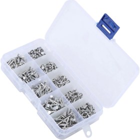 Resim Tenfowee Alüminyum Düz Baş Somun Çivisi M2 Boyutları 500 Adet Kutulu Montaj İçin Dayanıklı Ve Eğlenceli 