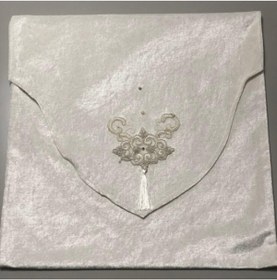 Resim Çt Çeyizci Tekstil Çeyizlik Kadife Zarf Nişan Bohçası - Krem 