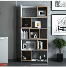 Resim Variant Box Kitaplık Ve Çalışma Masası Takımı - Beyaz / Ceviz Beyaz - Ceviz 