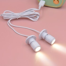 Resim Çift Başlı USB-LED Masa Lambası, Esnek Boyun Kollar ve USB Kablosu - Ofis, Akvaryum, Raf için & Play benzeri tasarım - Spot Işık, Tavan/Lamba (USB Portları ile Uyumlu) 