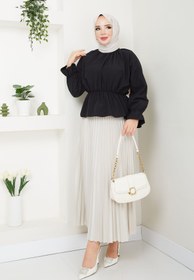 Resim CNG MODA Tesettür Beli Lastikli Kısa Gömlek 