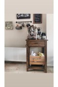 Resim Retro Ahşap Kahve Dolabı Mutfak Dolabı Servant 
